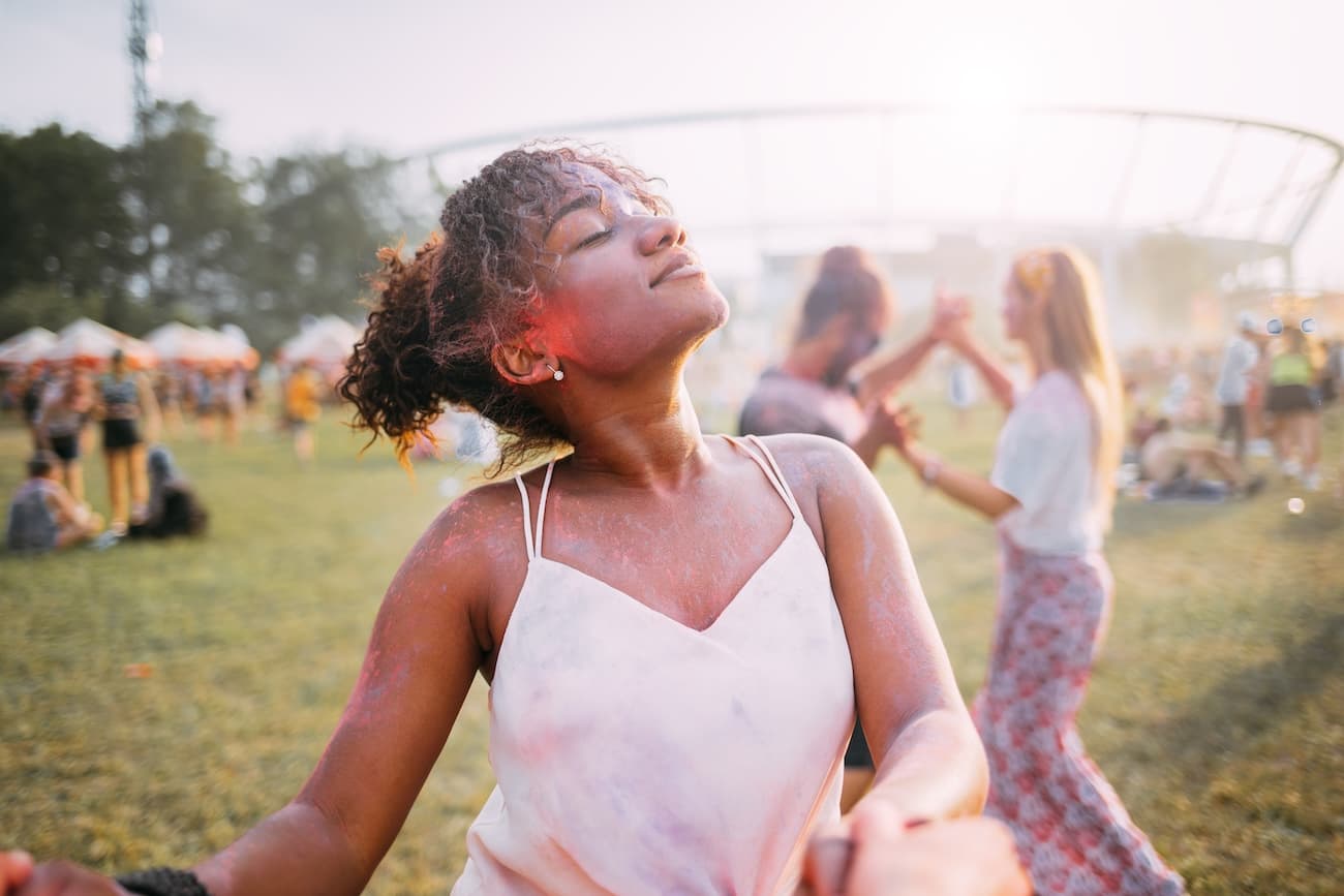 Black woman celebrating and embracing her talents in Austria